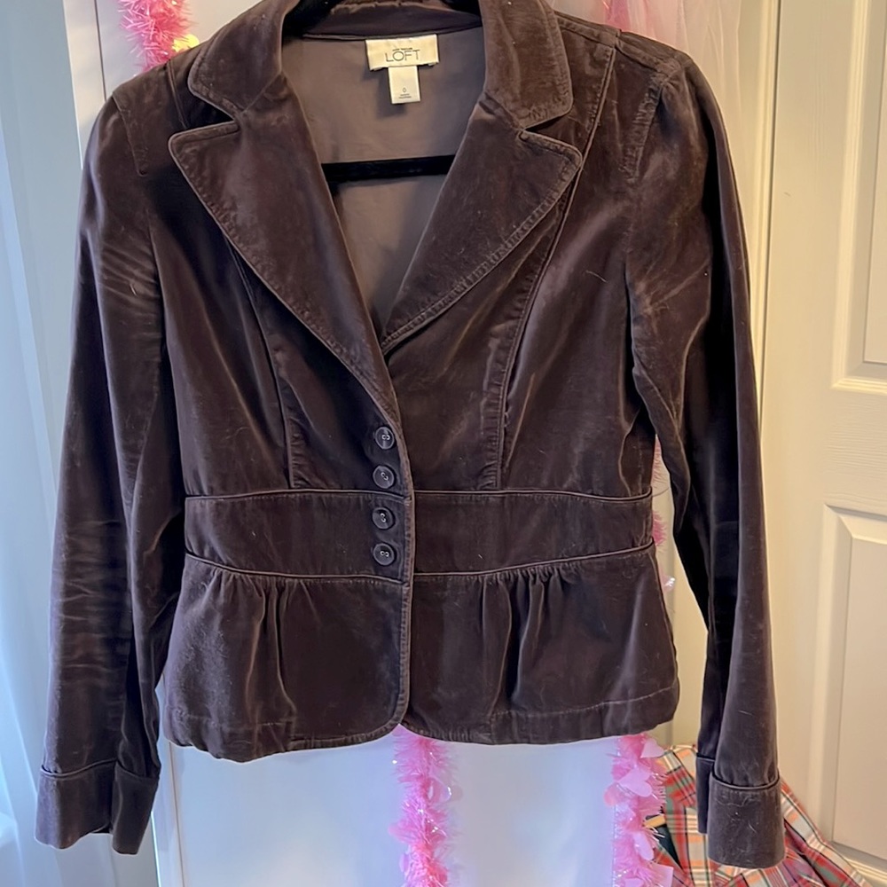 Loft brown velvet jacket Size 0
